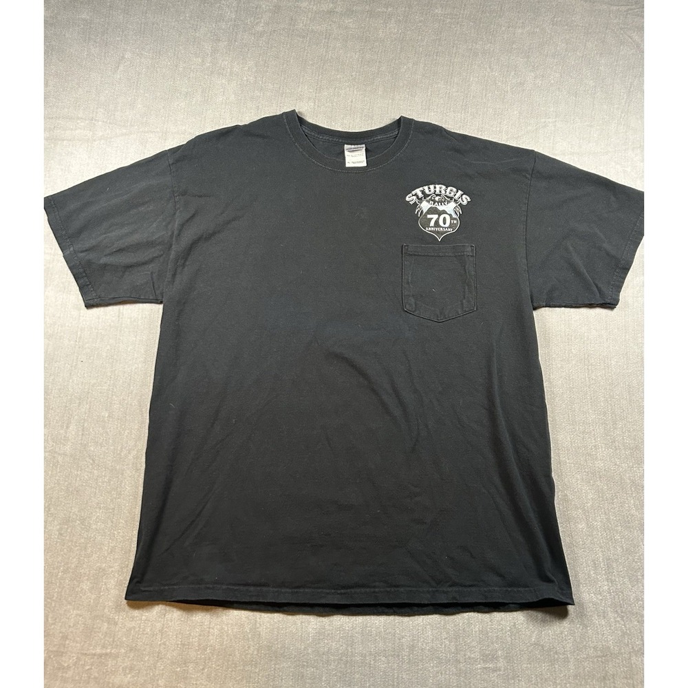 Sturgis 70th Anniversary 2010 Black Hills Rally Pocket T-Shirt Size XL